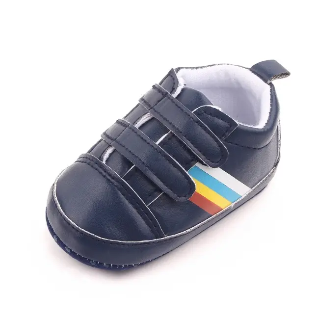Pantofiori sport bebelusi bleumarine cu dungi multicolore chd2670-2-va6