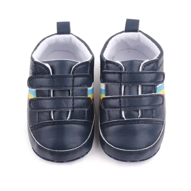 Pantofiori sport bebelusi bleumarine cu dungi multicolore chd2670-2-va6