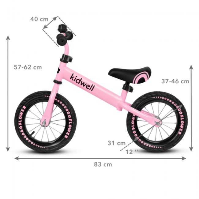 Bicicleta fara pedale kidwell cruzer flower - pink edeedirobicru02a0
