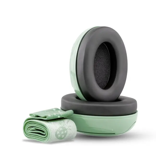 Casti antifonice pentru bebelusi, ofera protectie auditiva de la 0+ luni, 2 bentite reglabile, SNR 25, green, SCHALLWERK MINI+ Baby Green