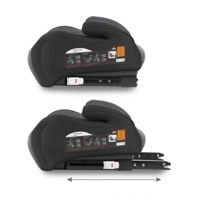Inaltator auto 125-150 cm, cu isofix kidwell ovan - black gray edeedifosaova03a0