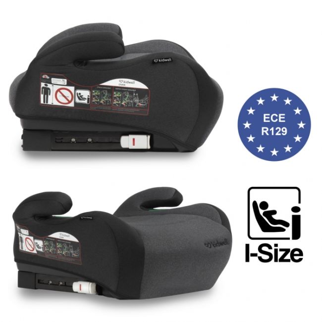 Inaltator auto 125-150 cm, cu isofix kidwell ovan - black gray edeedifosaova03a0