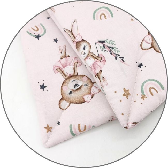 Lenjerie patut cu 3 piese, MimiNu, Cu cearceaf 120x60 cm, Pilota, Pernuta, Din bumbac certificat Oeko Tex Standard 100, Design, Little Ballerina Pink BYN6426972026338