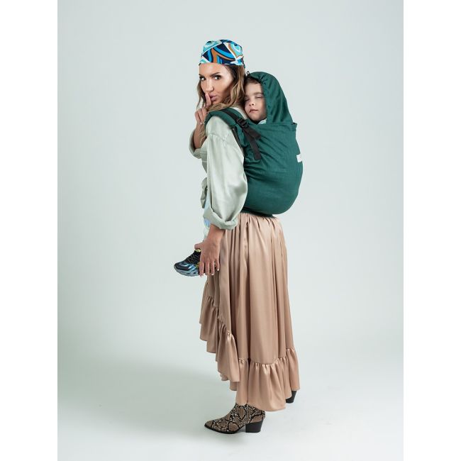 Marsupiu isara preschooler evergreen linen