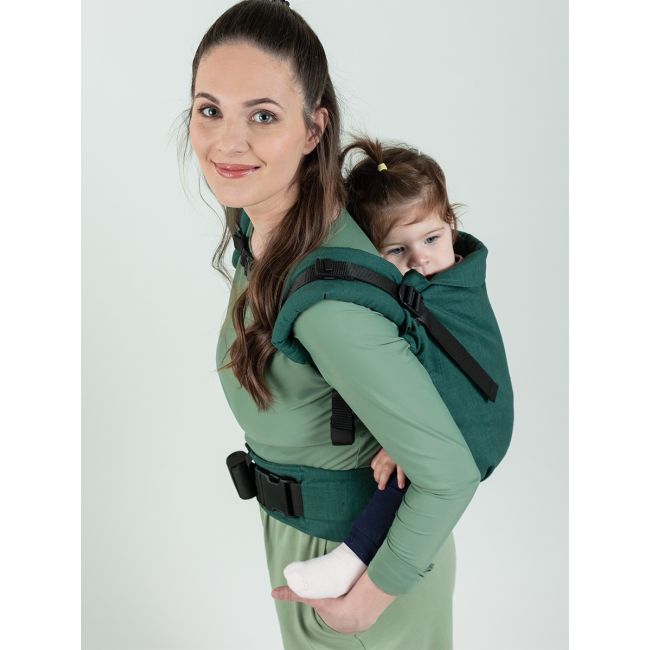 Marsupiu isara preschooler evergreen linen