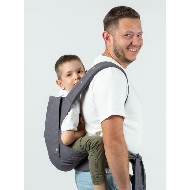 Marsupiu isara quick half buckle preschooler graphite linen