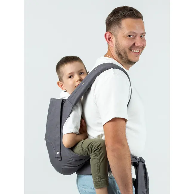 Marsupiu isara quick half buckle preschooler graphite linen