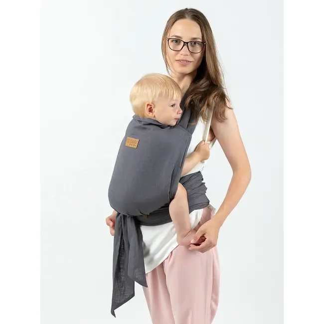 Marsupiu isara quick half buckle preschooler graphite linen