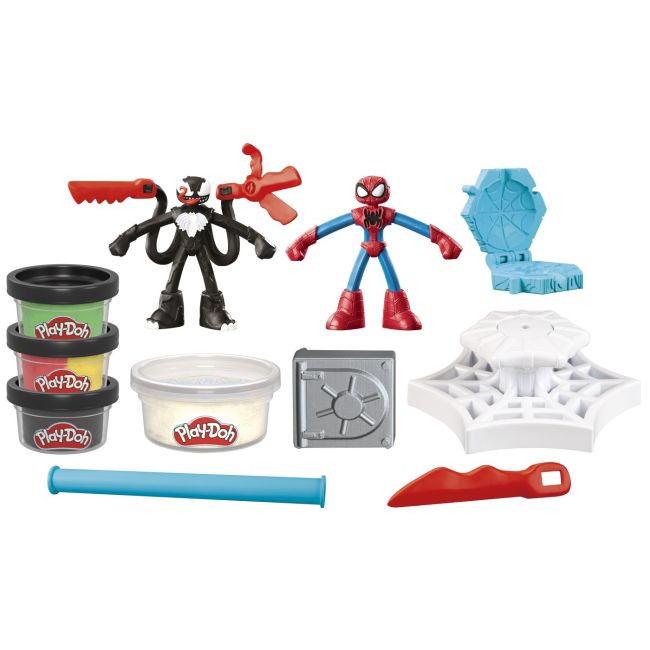 PLAY DOH SPIDERMAN SET 2 FIGURINE BATALIE CU LANSATOR SI SULITA VIVF9827