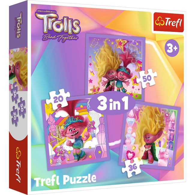 PUZZLE TREFL 3IN1 TROLII FERICITI VIV34870