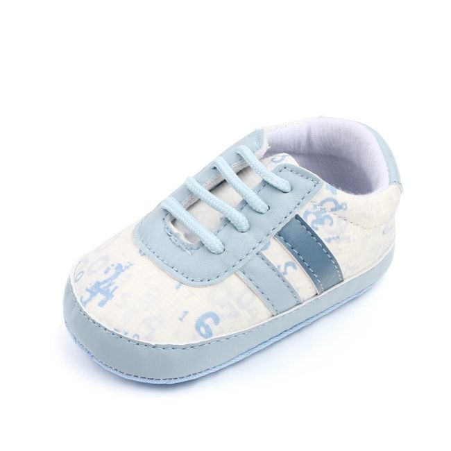 Pantofiori sport, albi cu nuante de albastru - cifre chd2763-2-va9