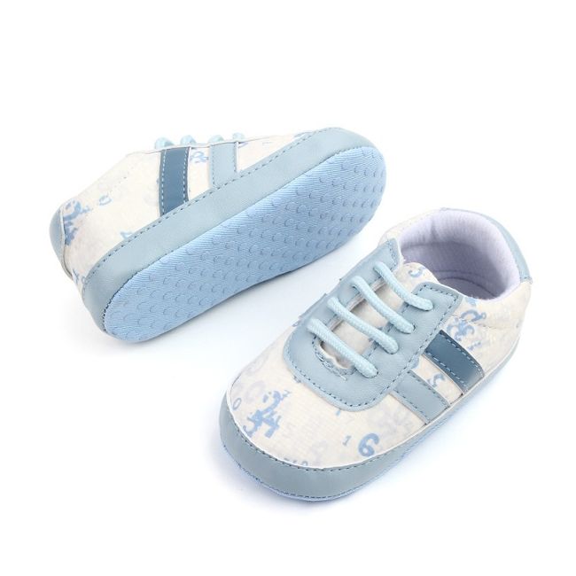 Pantofiori sport, albi cu nuante de albastru - cifre chd2763-2-va9