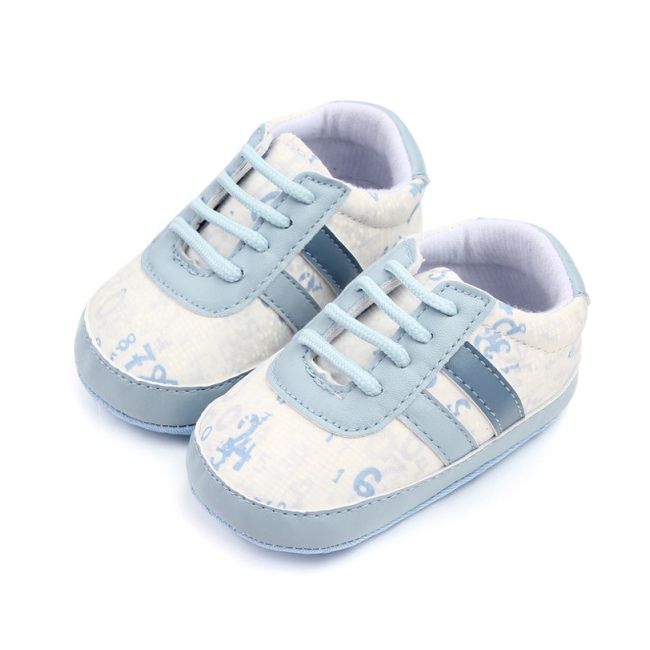Pantofiori sport, albi cu nuante de albastru - cifre chd2763-2-va9
