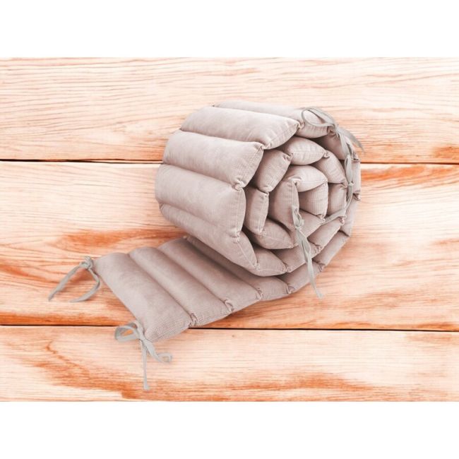 Aparatoare pentru patut, MimiNu, Tip panou, Pentru patut, Lungime 180 cm, Din catifea, Beige Pink BYN6426972026581