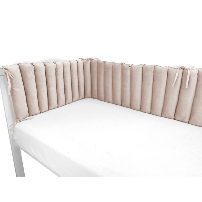 Aparatoare pentru patut, MimiNu, Tip panou, Pentru patut, Lungime 180 cm, Din catifea, Beige Pink BYN6426972026581