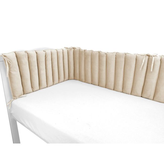 Aparatoare pentru patut, MimiNu, Tip panou, Pentru patut, Lungime 180 cm, Din catifea, Nugat BYN6426972026567