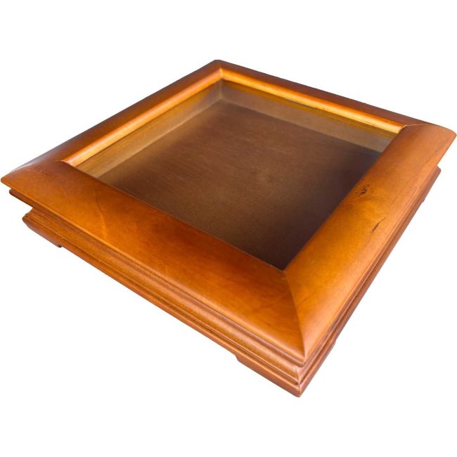 Cutie depozitare lemn cu geam 20.5x20.5x4.5 cm OEM BBJB3406856_Maro