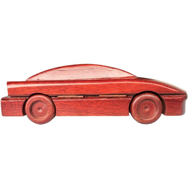 Cutie suport pixuri din lemn, design in forma de masina 19.5x7.5x5.5 cm OEM BBJB3406858_Rosu