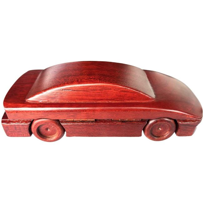 Cutie suport pixuri din lemn, design in forma de masina 19.5x7.5x5.5 cm OEM BBJB3406858_Rosu