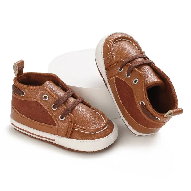 Pantofi pentru bebelusi, maro, cu sireturi csc-788-3-va10