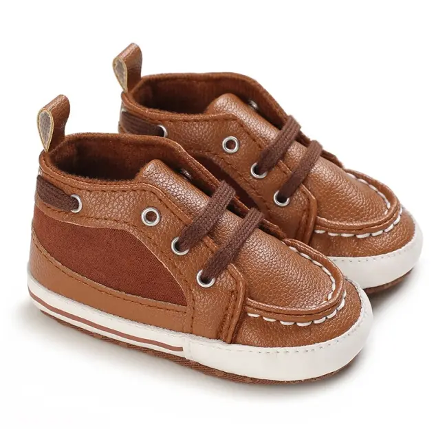 Pantofi pentru bebelusi, maro, cu sireturi csc-788-3-va10