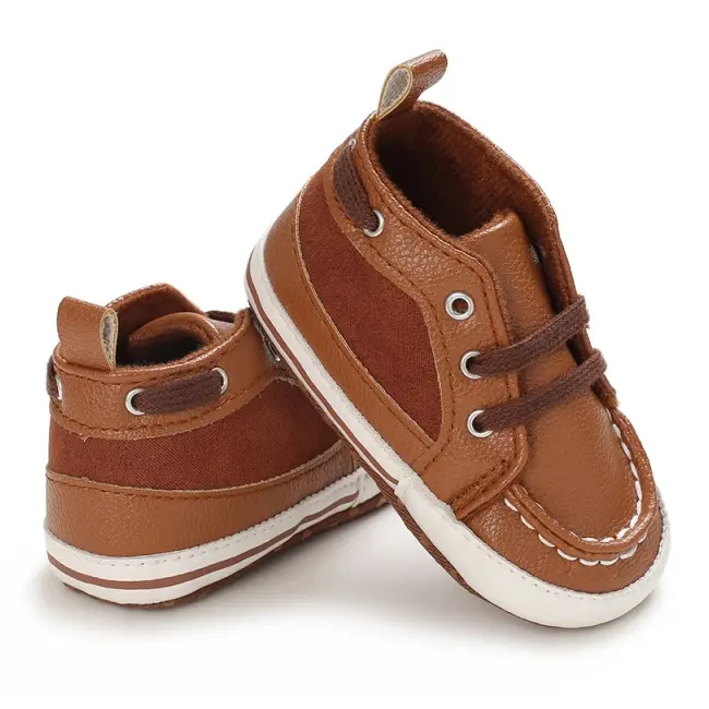 Pantofi pentru bebelusi, maro, cu sireturi csc-788-3-va10