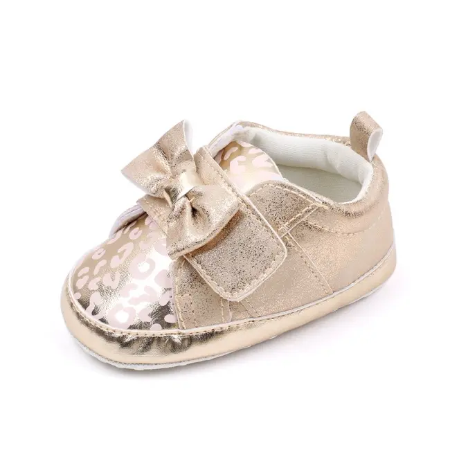 Pantofiori aurii cu imprimeu si fundita csbhx3062-2-va9