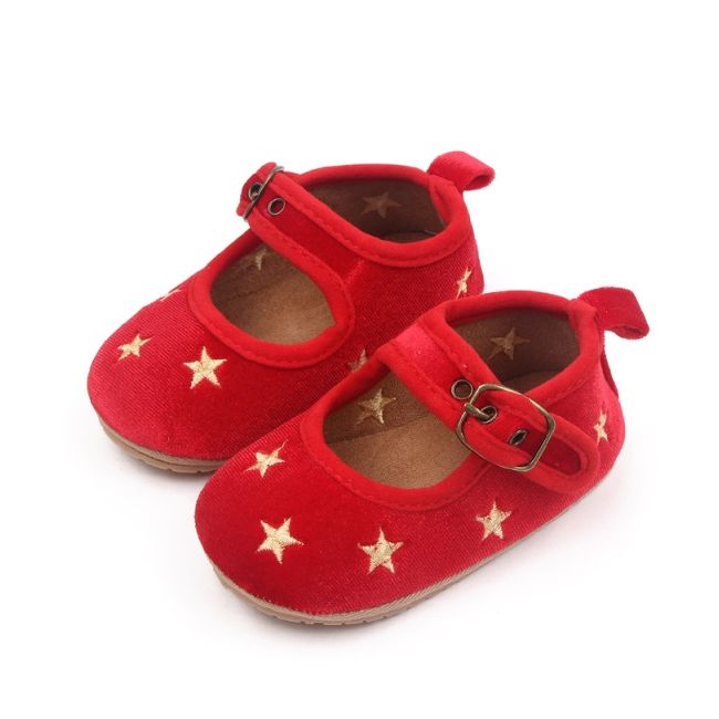 Pantofiori rosii cu stelute aurii csbh3046-1-va4