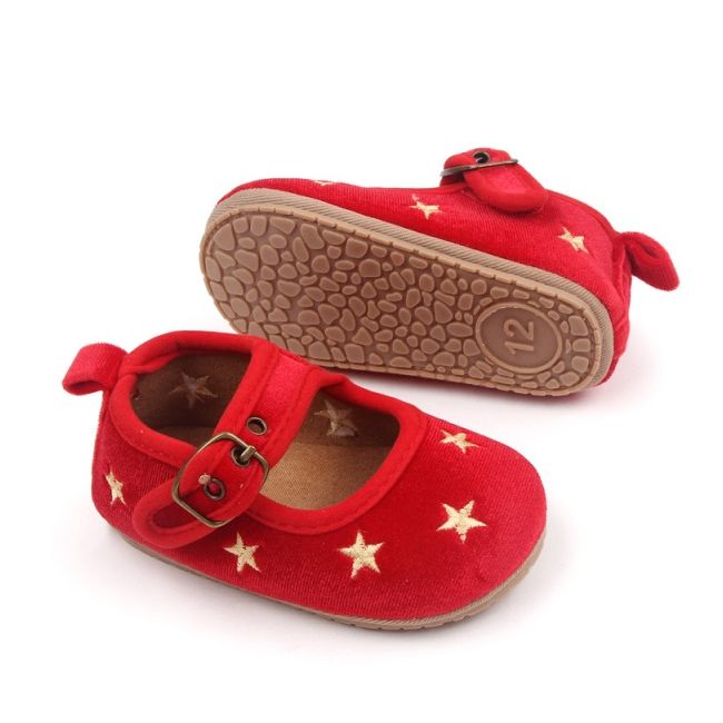 Pantofiori rosii cu stelute aurii csbh3046-1-va4