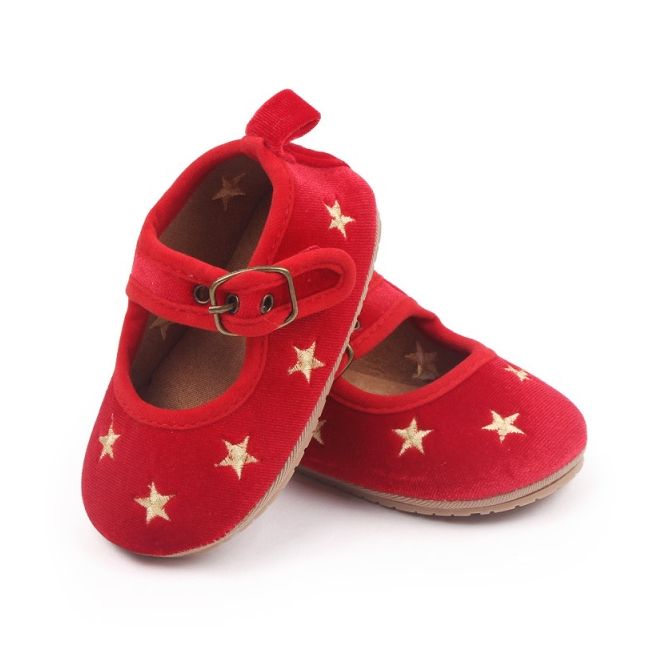 Pantofiori rosii cu stelute aurii csbh3046-1-va4