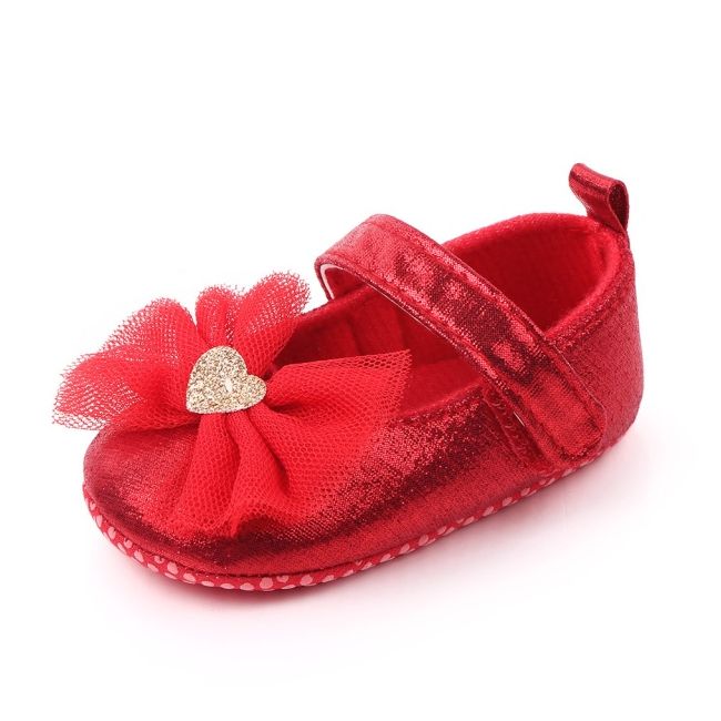 Pantofiori rosii sidefati cu fundita din tulle chd2303-1-va5