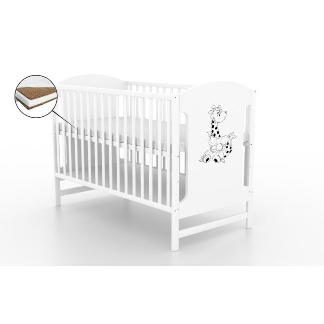 Patut fara sertar vessanti milo girafa alb + saltea cocos 8 cm  edeedipfsvmga_s8