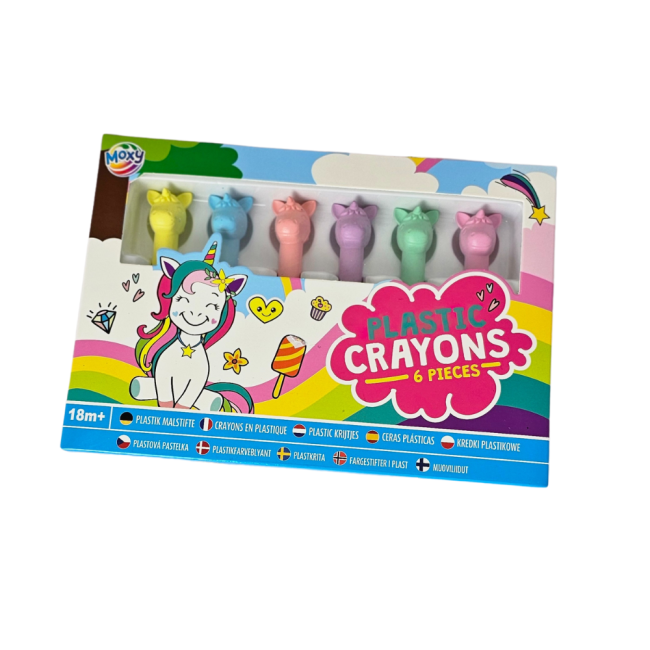 Set 6 creioane de plastic  - unicorni