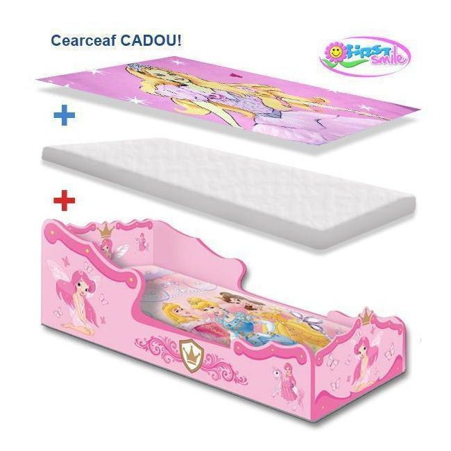 Pat fetite Printesa 2-12 ani cu saltea - PZ5303