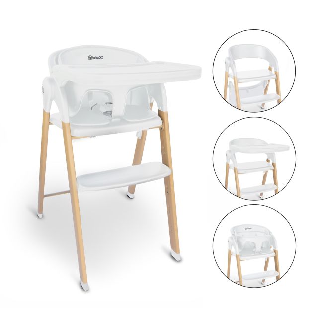 Babygo - scaun de masa 3 in 1 transformabil levels alb bbbbgo-5101