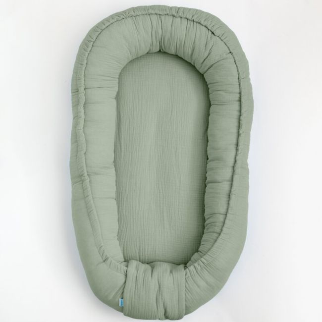 Cosulet bebelus, New Baby, Pentru dormit, Baby Nest 80 x 50 cm, Din muselina, Din materiale certificate Oeko Tex Standard 100, Salvia BYN56727