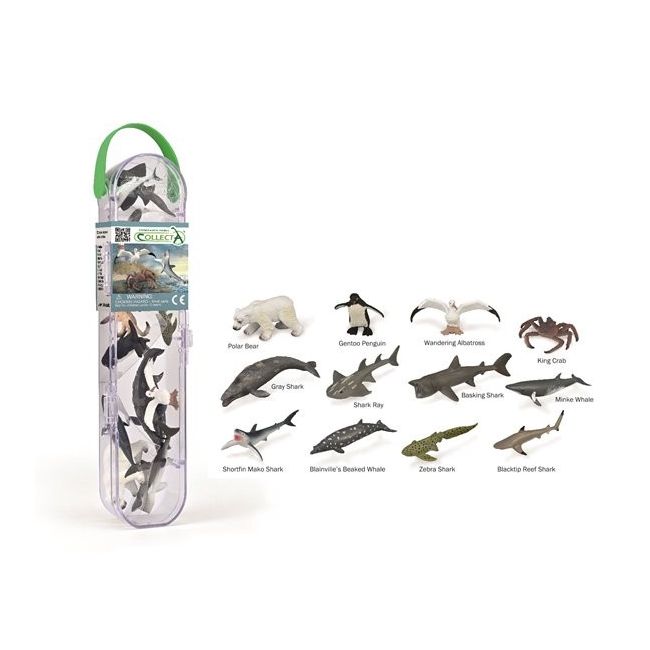 Cutie cu 12 minifigurine pictate manual animale marine 3 a1211 - okecola1211box