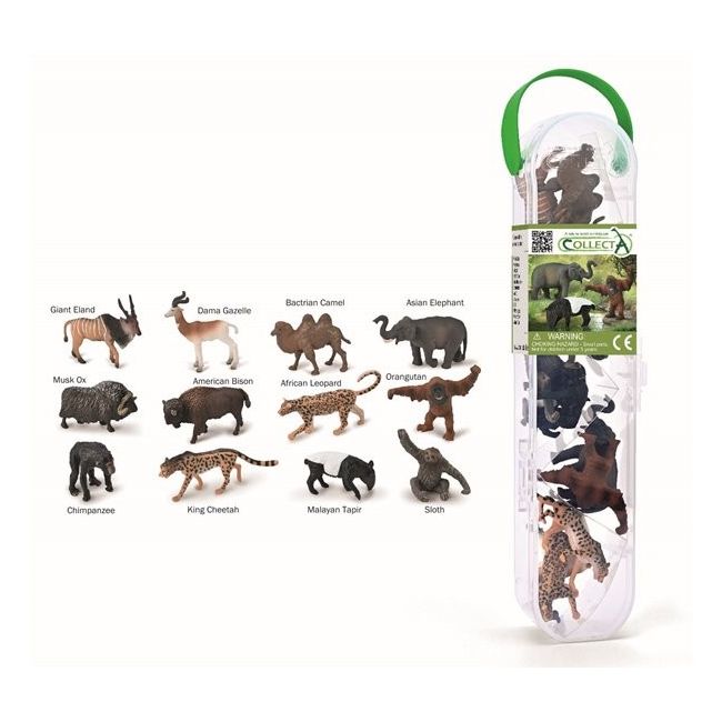 Cutie cu 12 minifigurine pictate manual animale salbatice 2 a1212 - okecola1212box