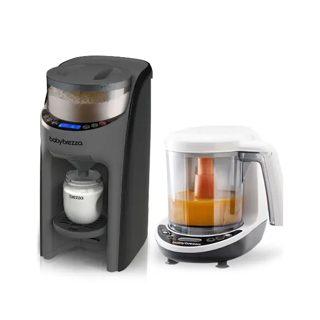Pachet Bebe Start - Espressor lapte Formula Pro Advanced Charcoal + Robot One Step Baby Food Maker Baby Brezza