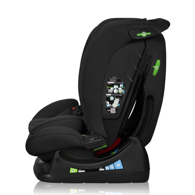 Scaun auto, Lionelo, i-Size Izzy, 0-36 Kg, 40-150 cm, Instalare cu centurile masinii, Protectie laterala, Ajustare spatar in 3 pozitii, Tetiera reglabila in 13 trepte, Conform cu R129, Negru BYNLO-IZZY_I-SIZE_BLACK_CARBON