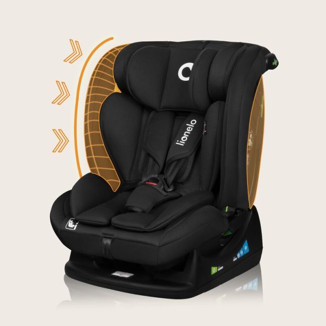 Scaun auto, Lionelo, i-Size Izzy, 0-36 Kg, 40-150 cm, Instalare cu centurile masinii, Protectie laterala, Ajustare spatar in 3 pozitii, Tetiera reglabila in 13 trepte, Conform cu R129, Negru BYNLO-IZZY_I-SIZE_BLACK_CARBON