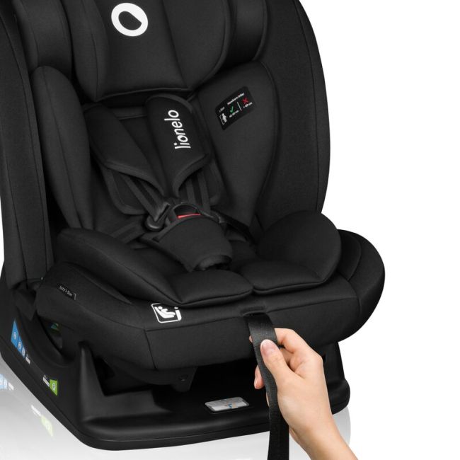 Scaun auto, Lionelo, i-Size Izzy, 0-36 Kg, 40-150 cm, Instalare cu centurile masinii, Protectie laterala, Ajustare spatar in 3 pozitii, Tetiera reglabila in 13 trepte, Conform cu R129, Negru BYNLO-IZZY_I-SIZE_BLACK_CARBON
