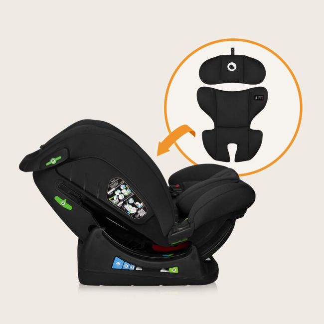 Scaun auto, Lionelo, i-Size Izzy, 0-36 Kg, 40-150 cm, Instalare cu centurile masinii, Protectie laterala, Ajustare spatar in 3 pozitii, Tetiera reglabila in 13 trepte, Conform cu R129, Negru BYNLO-IZZY_I-SIZE_BLACK_CARBON