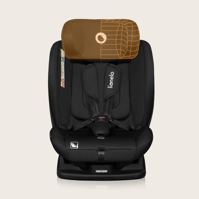 Scaun auto, Lionelo, i-Size Izzy, 0-36 Kg, 40-150 cm, Instalare cu centurile masinii, Protectie laterala, Ajustare spatar in 3 pozitii, Tetiera reglabila in 13 trepte, Conform cu R129, Negru BYNLO-IZZY_I-SIZE_BLACK_CARBON