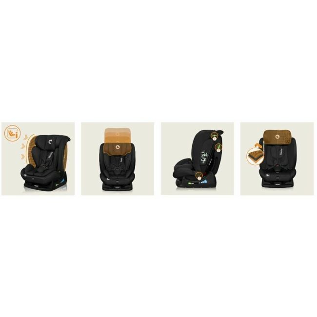 Scaun auto, Lionelo, i-Size Izzy, 0-36 Kg, 40-150 cm, Instalare cu centurile masinii, Protectie laterala, Ajustare spatar in 3 pozitii, Tetiera reglabila in 13 trepte, Conform cu R129, Negru BYNLO-IZZY_I-SIZE_BLACK_CARBON