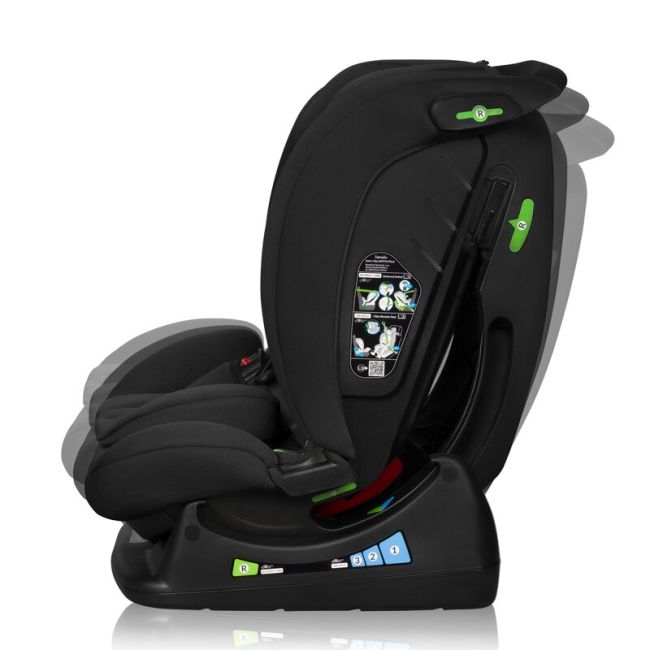 Scaun auto, Lionelo, i-Size Izzy, 0-36 Kg, 40-150 cm, Instalare cu centurile masinii, Protectie laterala, Ajustare spatar in 3 pozitii, Tetiera reglabila in 13 trepte, Conform cu R129, Negru BYNLO-IZZY_I-SIZE_BLACK_CARBON