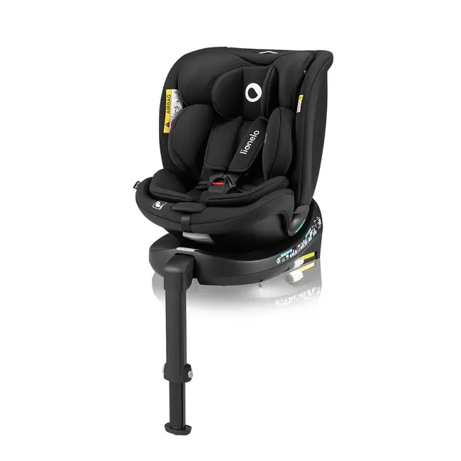 Scaun auto, Lionelo, i-Size Navy, 0-36 Kg, 40-150 cm, Cu isofix si picior de fixare, Protectie laterala, Rotire 360 grade, Ajustare spatar in 4 pozitii, Tetiera reglabila in 11 trepte, Conform cu R129, Negru BYNLO-NAVY_I-SIZE_BLACK_ONYX