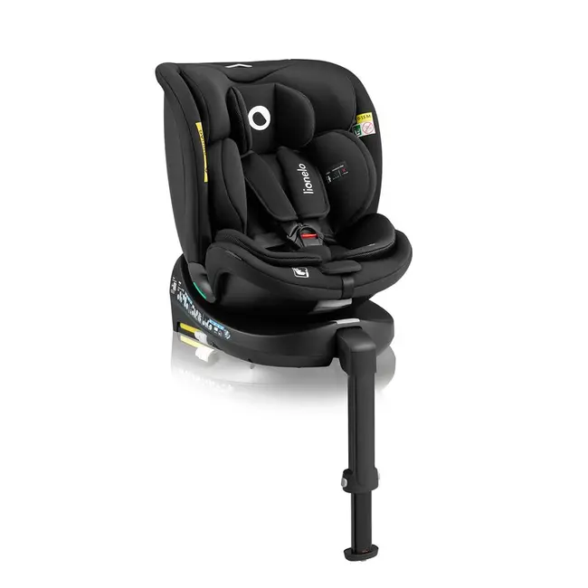 Scaun auto, Lionelo, i-Size Navy, 0-36 Kg, 40-150 cm, Cu isofix si picior de fixare, Protectie laterala, Rotire 360 grade, Ajustare spatar in 4 pozitii, Tetiera reglabila in 11 trepte, Conform cu R129, Negru BYNLO-NAVY_I-SIZE_BLACK_ONYX