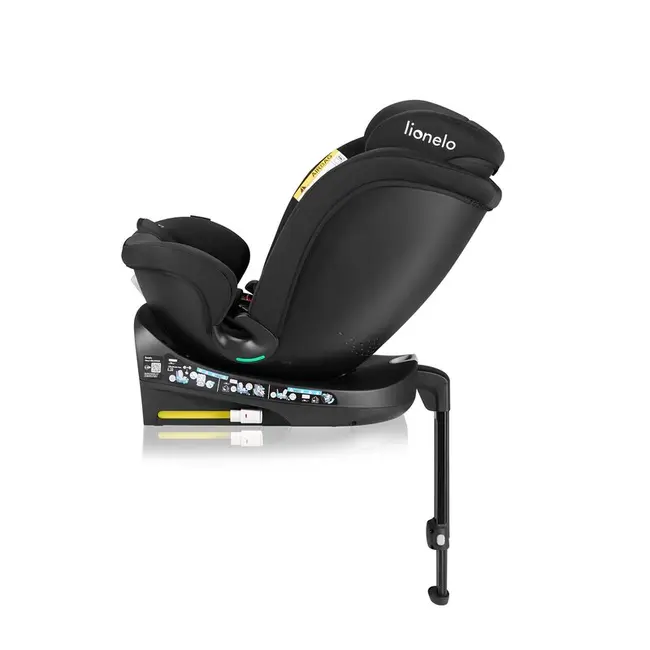 Scaun auto, Lionelo, i-Size Navy, 0-36 Kg, 40-150 cm, Cu isofix si picior de fixare, Protectie laterala, Rotire 360 grade, Ajustare spatar in 4 pozitii, Tetiera reglabila in 11 trepte, Conform cu R129, Negru BYNLO-NAVY_I-SIZE_BLACK_ONYX