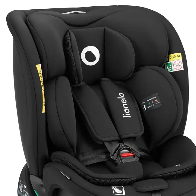 Scaun auto, Lionelo, i-Size Navy, 0-36 Kg, 40-150 cm, Cu isofix si picior de fixare, Protectie laterala, Rotire 360 grade, Ajustare spatar in 4 pozitii, Tetiera reglabila in 11 trepte, Conform cu R129, Negru BYNLO-NAVY_I-SIZE_BLACK_ONYX